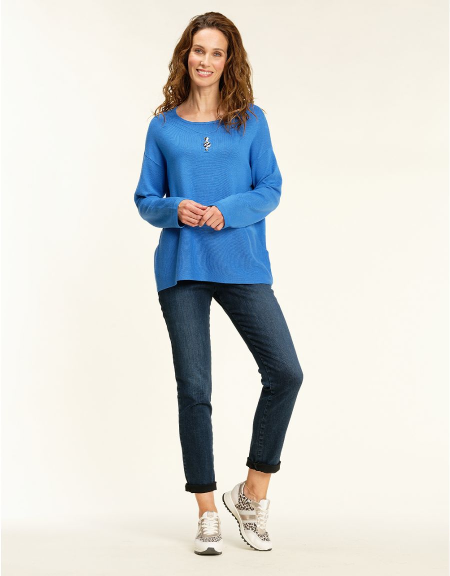 Jean 7/8 bleu stretch