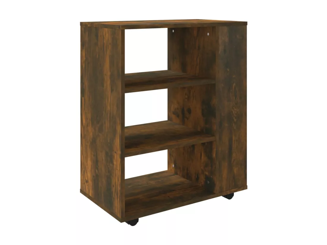 Armoire roulante Chêne fumé 60x35x75 cm Bois d'ingénierie