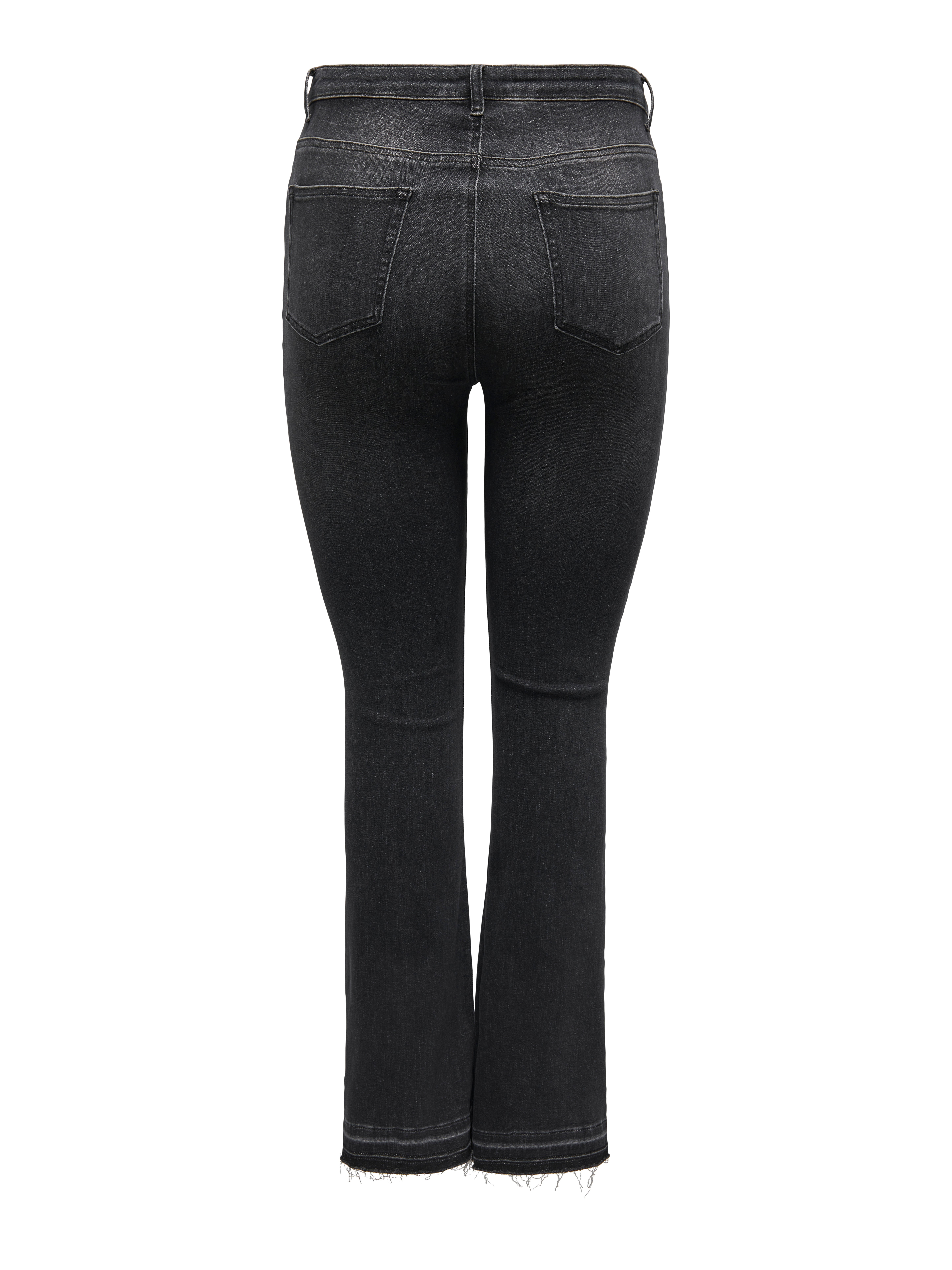 CARWILLY Hohe Taille Ausgestellt Jeans Black Denim