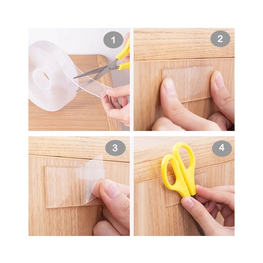 (2er Set) 20mmx5m Doppelseitiges Nano Klebeband Wasserdicht / Wiederverwendbar (Starke Klebekraft)