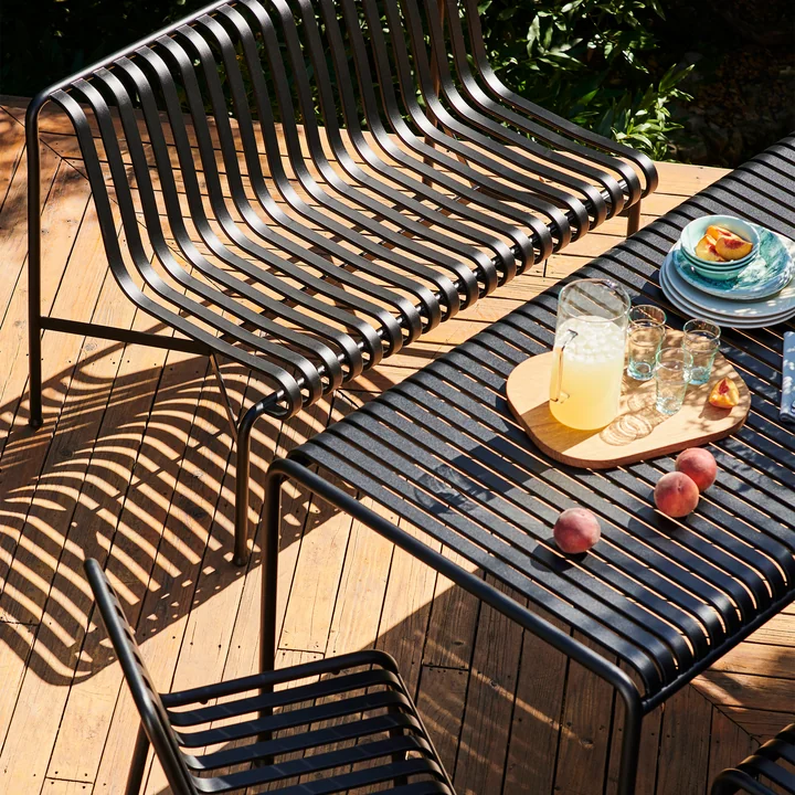 HAY - Palissade Tisch   4x Chair, anthrazit