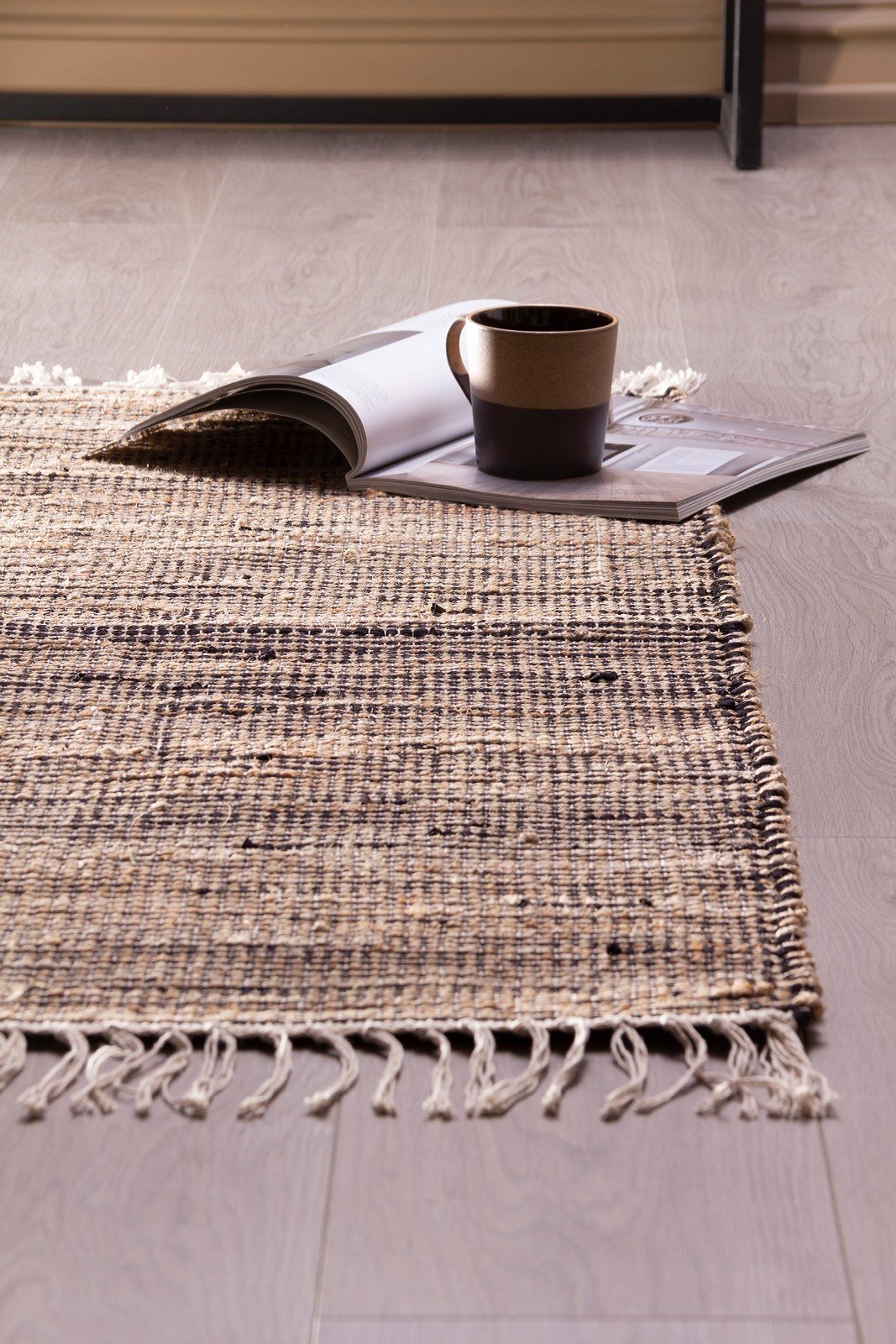 Rustic rye Sort/natur 60x90 cm