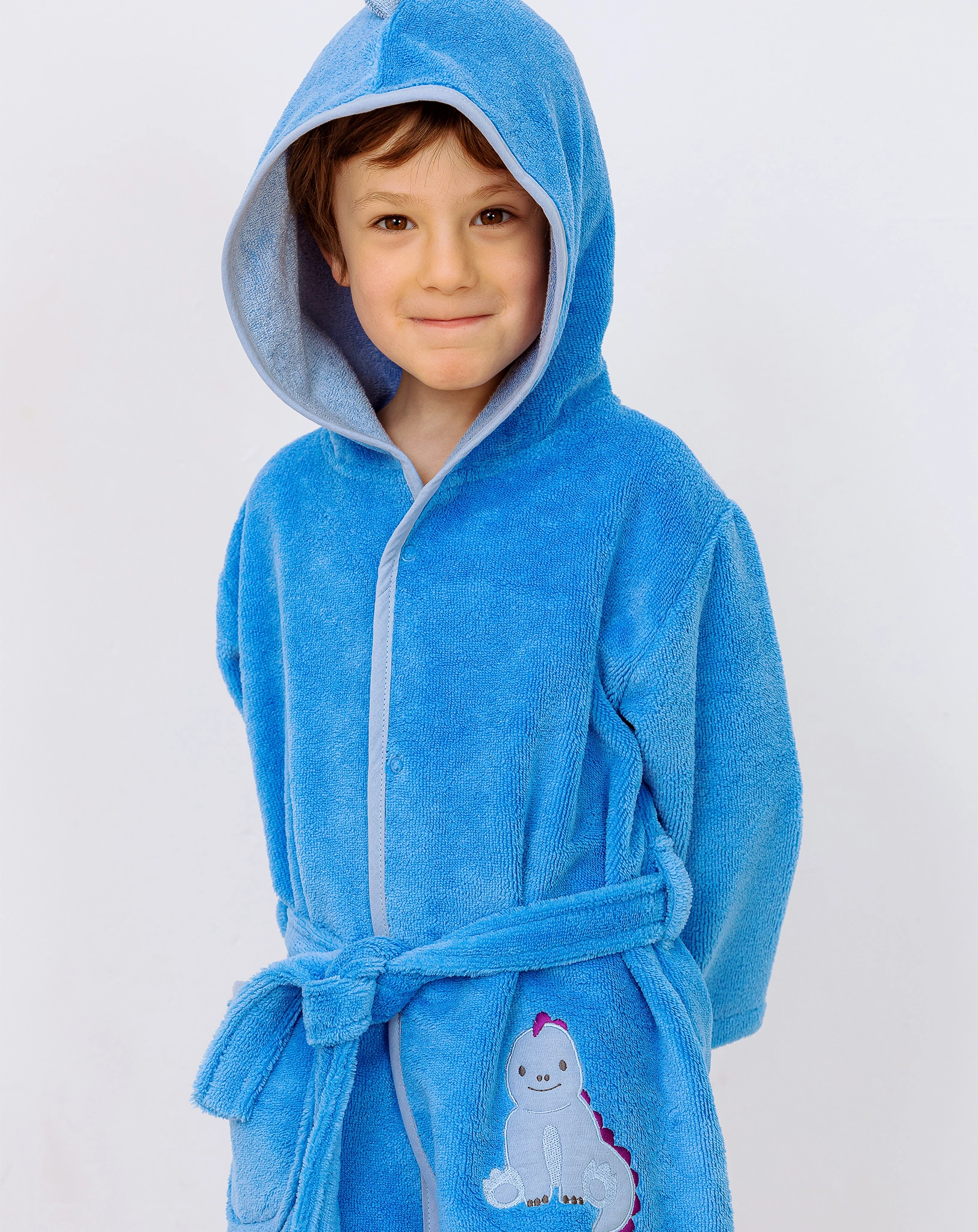 Bademantel DINO in blau