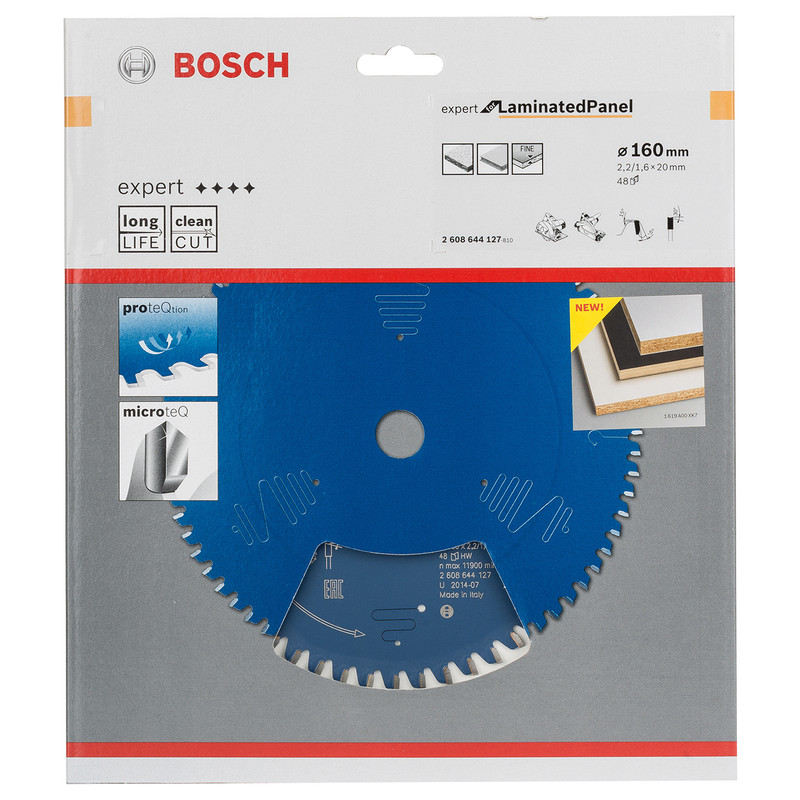 Bosch cirkelzaagblad Expert for Laminated Panel 160x20x2,2mm 48T
