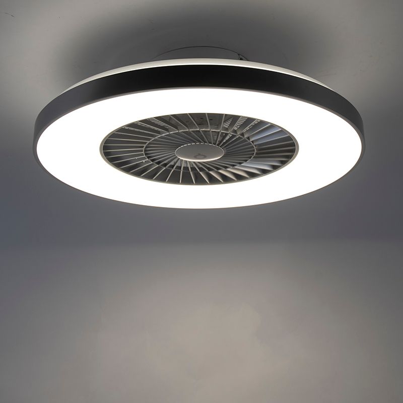 Plafondventilator zilver met ster effect 60cm incl. LED dimbaar met afstandsbediening - Climo