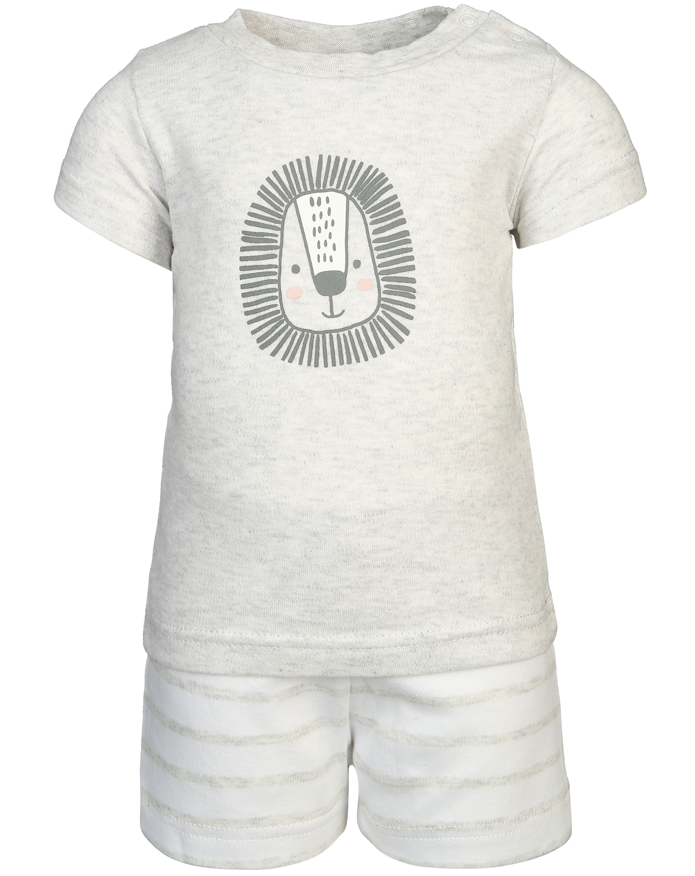 T-Shirt LÖWE mit Shorts in hellgrau