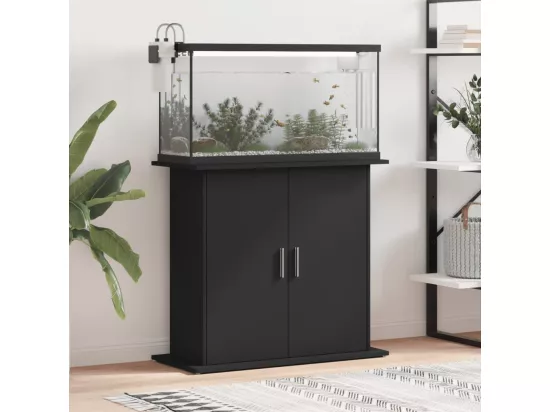 Support pour aquarium noir 81x36x73 cm bois d'ingénierie
