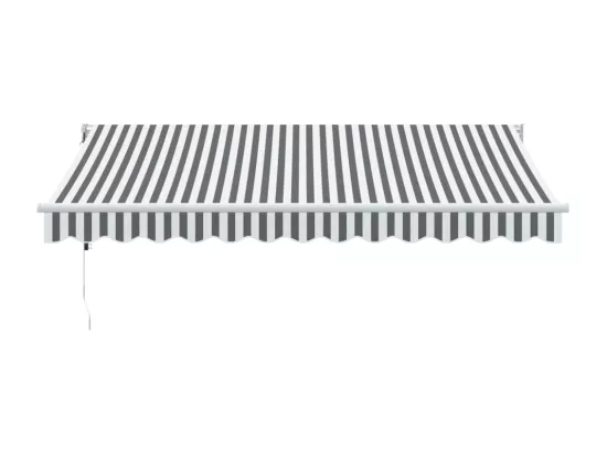 Auvent rétractable anthracite et blanc 3,5x2,5m tissu/aluminium