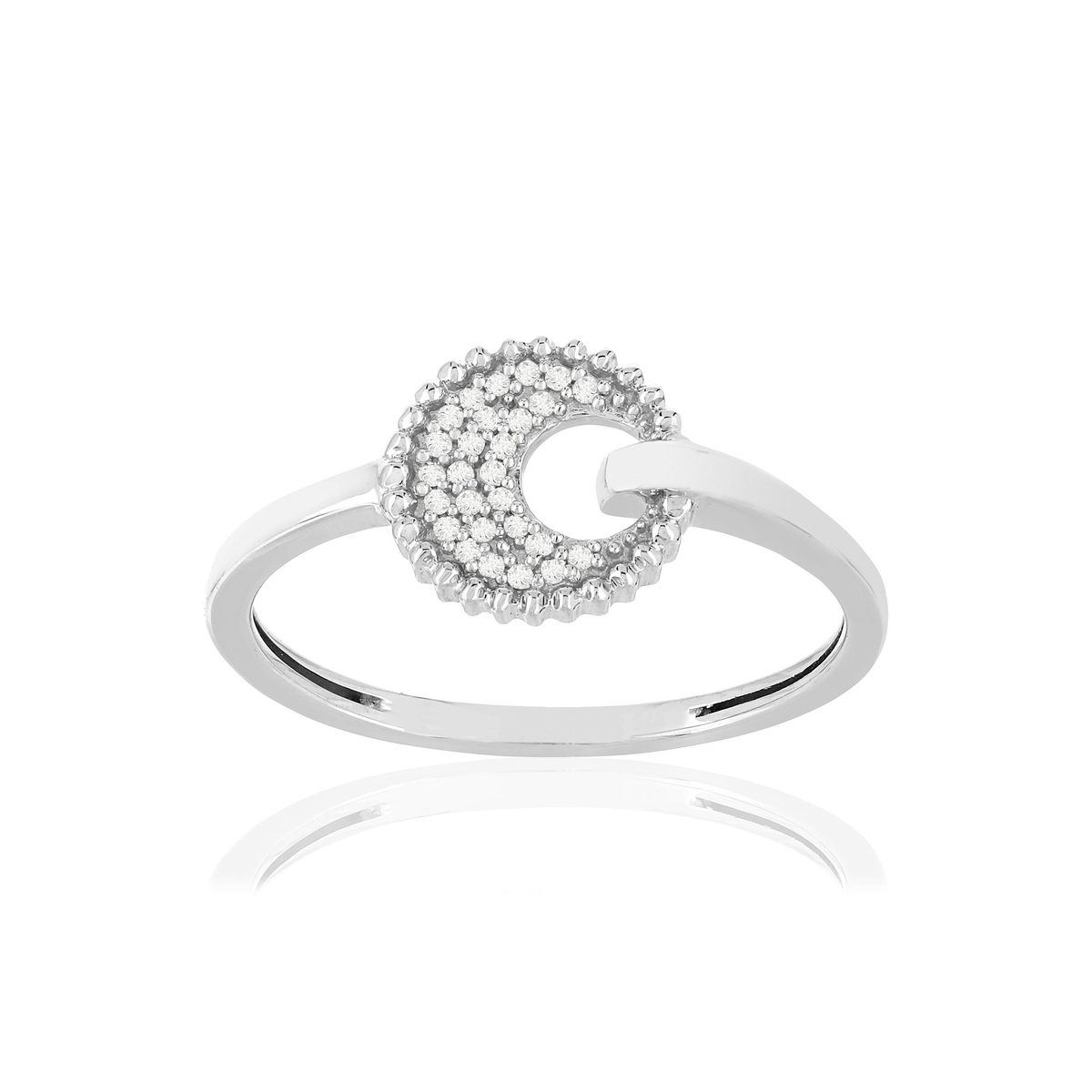 Bague or blanc 375 diamants