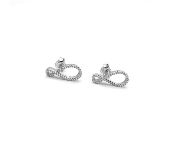 Unique And Co Ladies Unique And Co Sterling, Rhodium, CZ Earrings