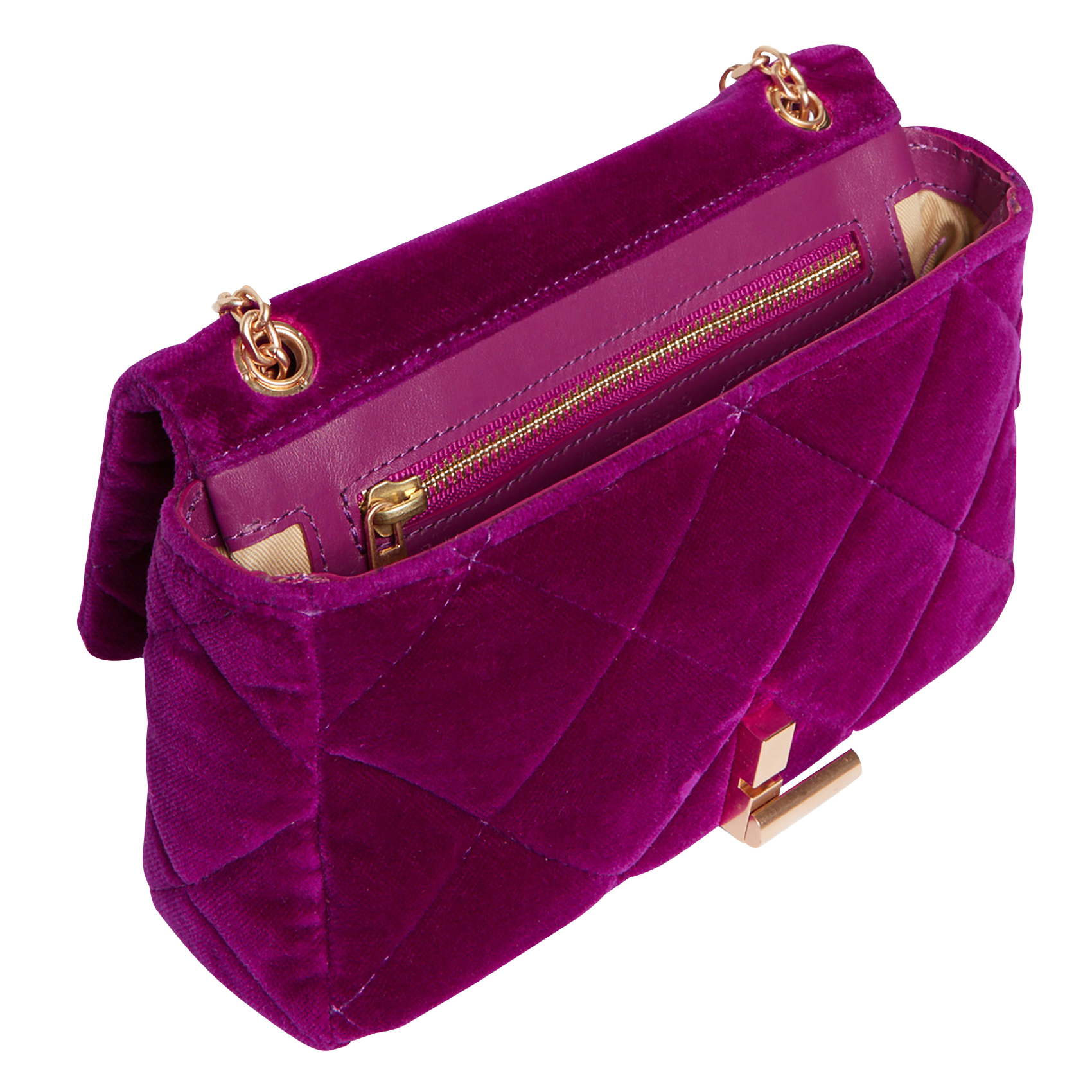 MOON - Sac bandoulière en velours matelassé| Violet