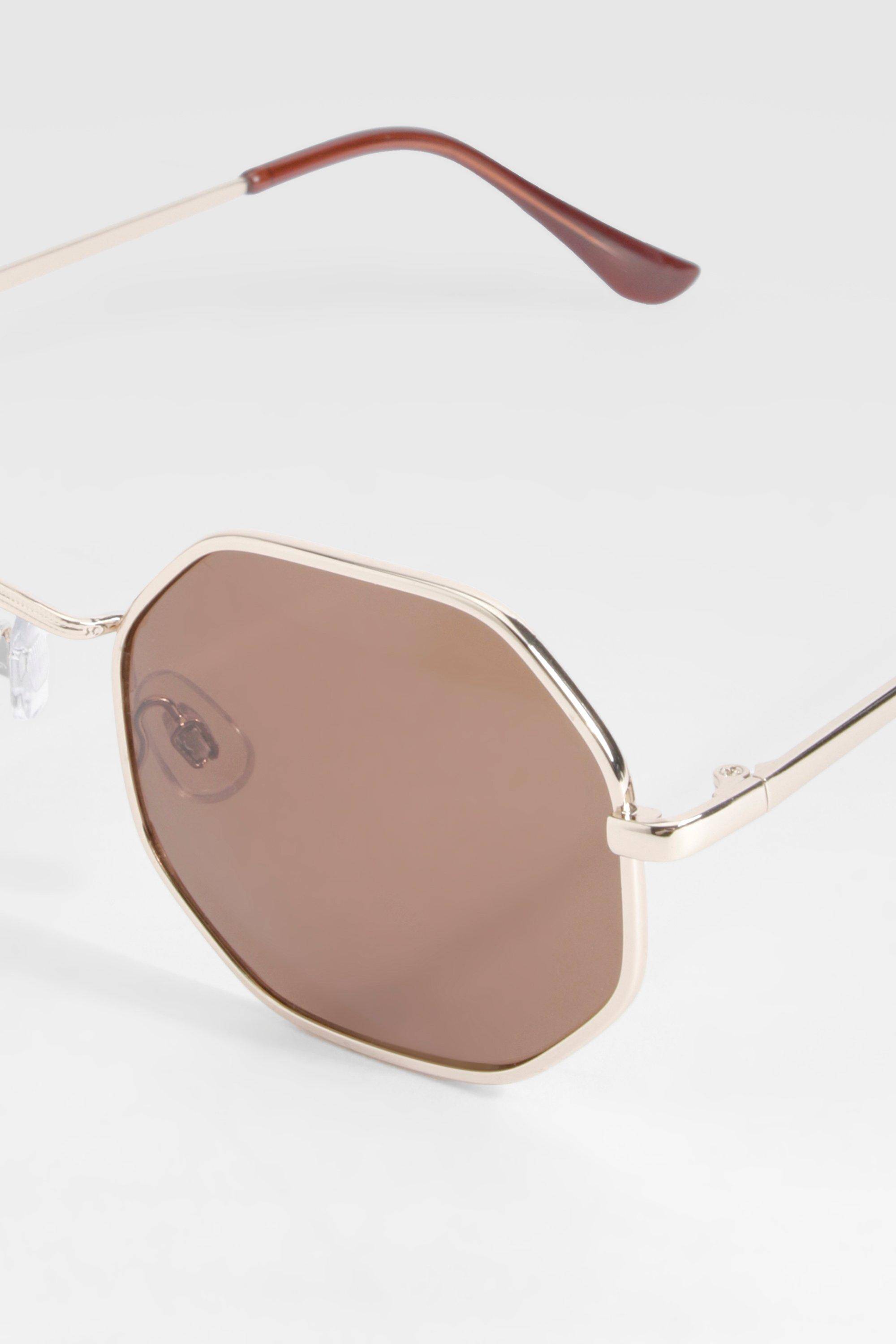 boohoo Lunettes de soleil à monture métallique hexagonale