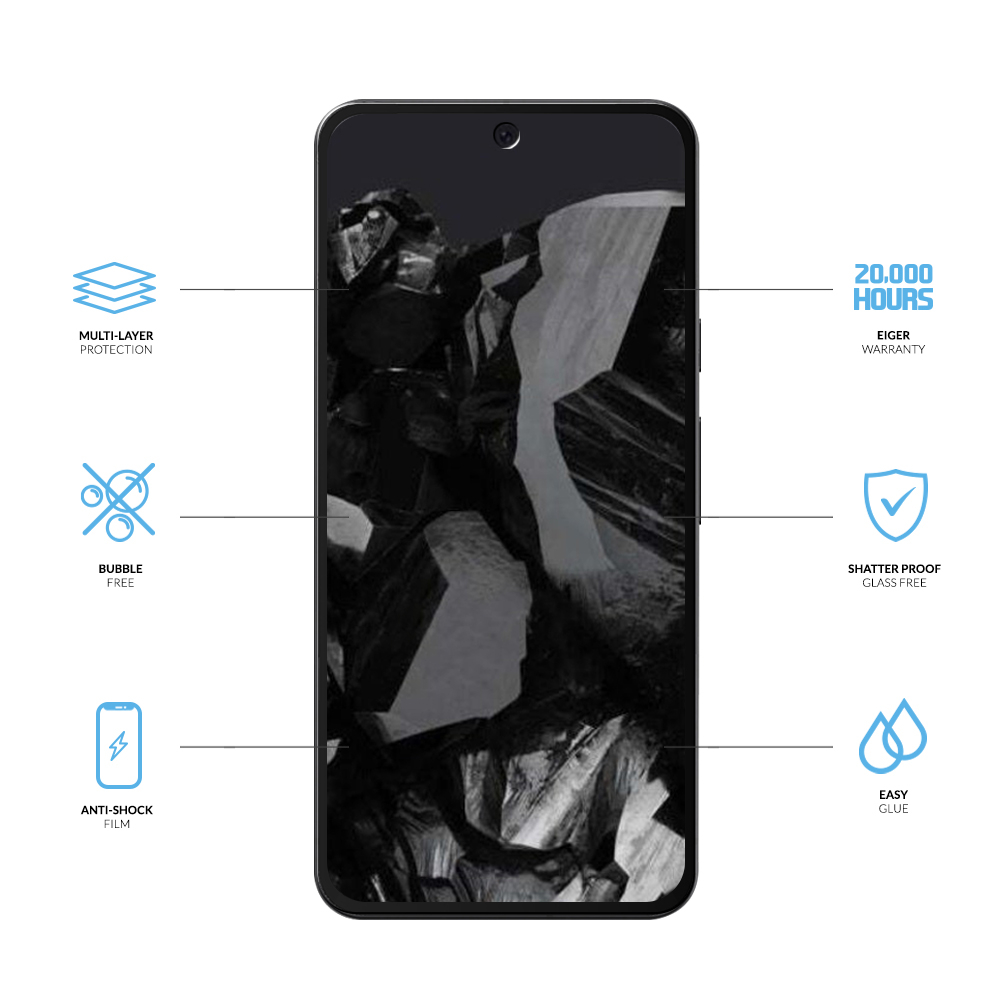 (2er Set) Google Pixel 9 / Pixel 9 Pro Mountain H.I.T High Impact Triflex Panzerglas 2.5D Displayschutz Case Friendly (EGSP00965)