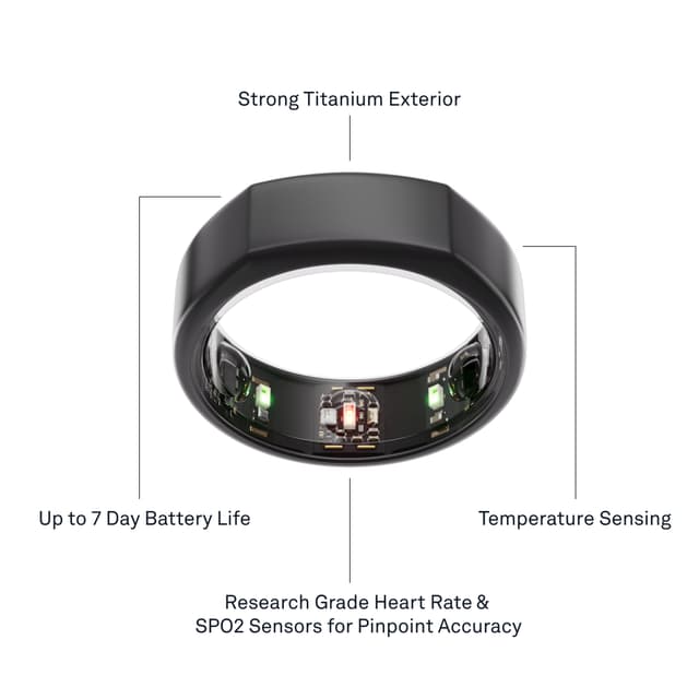 Oura Ring Gen3 Heritage smart-ring størrelse 6 (stealth)