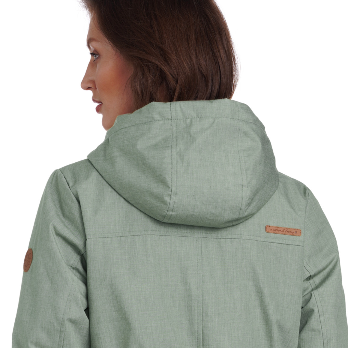 Gina Damen Parka in Melange-Optik helloliv