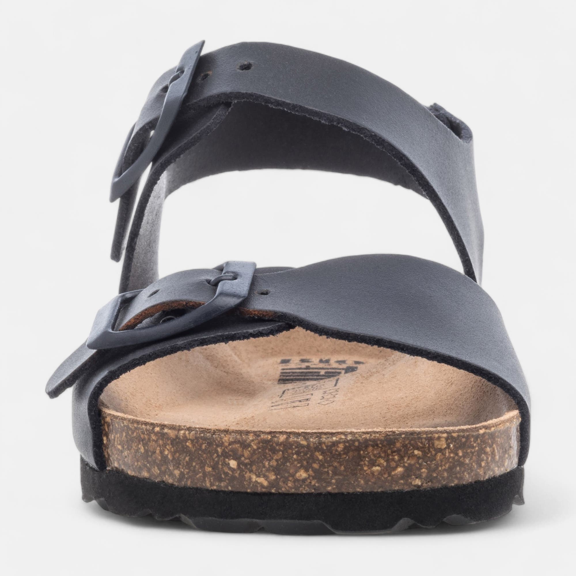 Mules semelle liège Garçon en cuir bleu