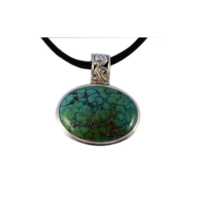 Pendentif en argent et turquoise