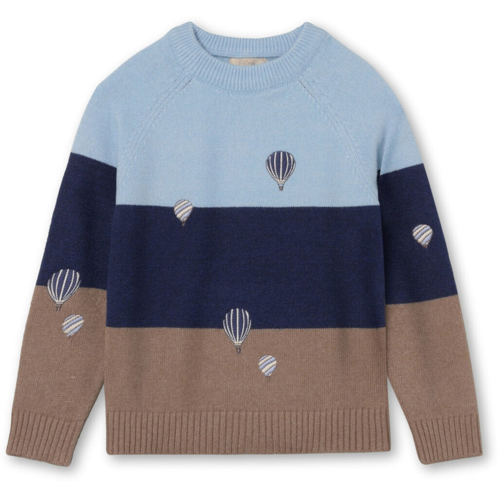Køb Fliink Blue / Sandshell Stripe Alon Balloon Pullover