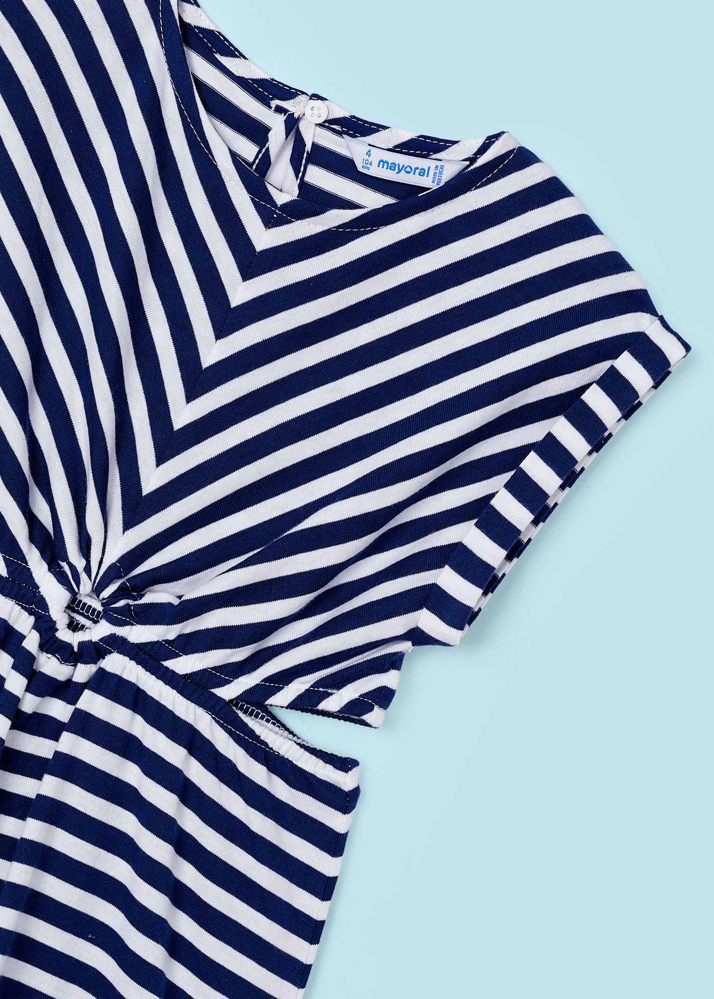 Vestido listrado fúcsia para meninas