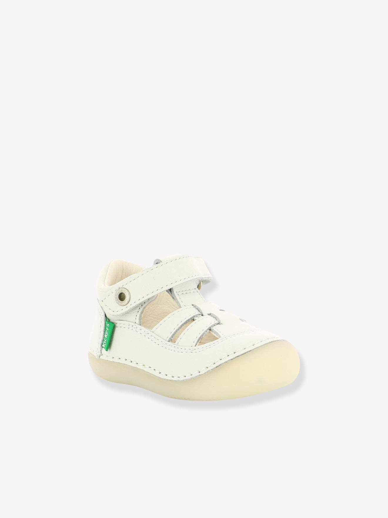 Sandálias de couro para bebê Sushy Original Softers KICKERS®, azul escuro liso