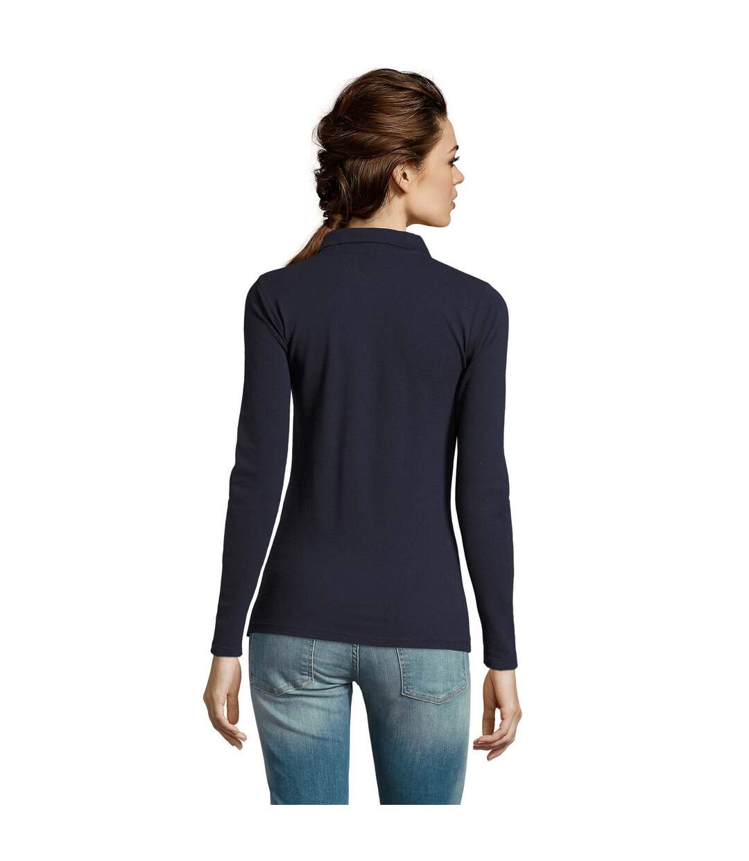 SOLS - Polo manches longues PERFECT - Femme (Bleu marine) - UTPC2908
