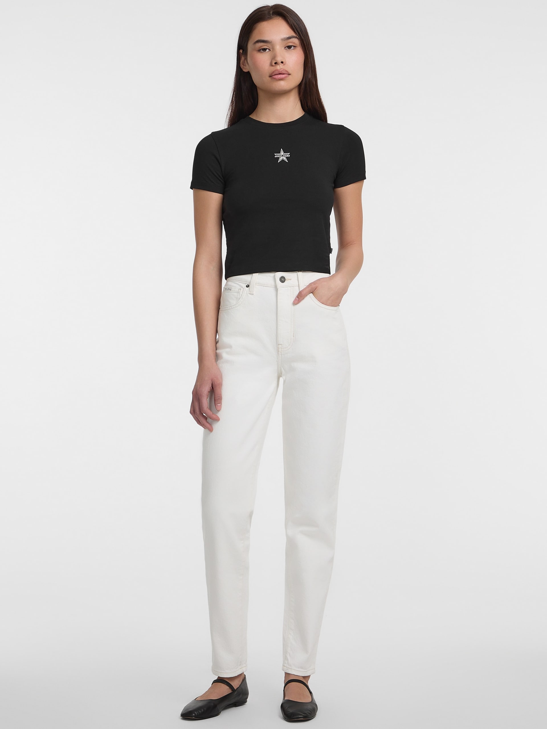 Calça jeans estilo mãe G06
