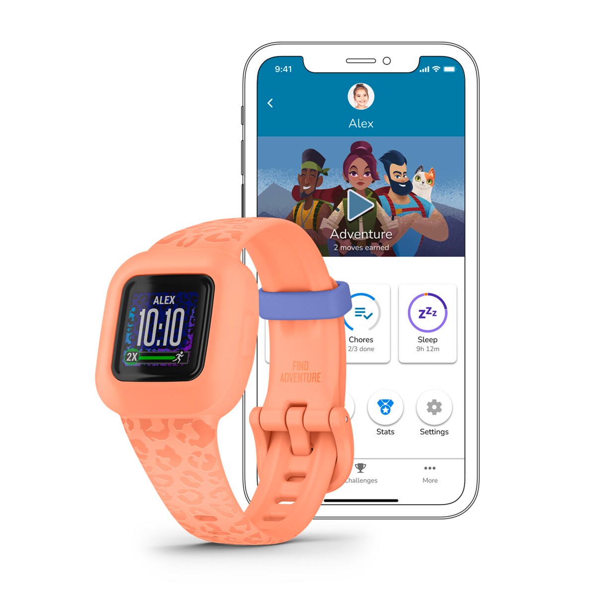 Garmin vívofit jr. 3, Peach Leopard