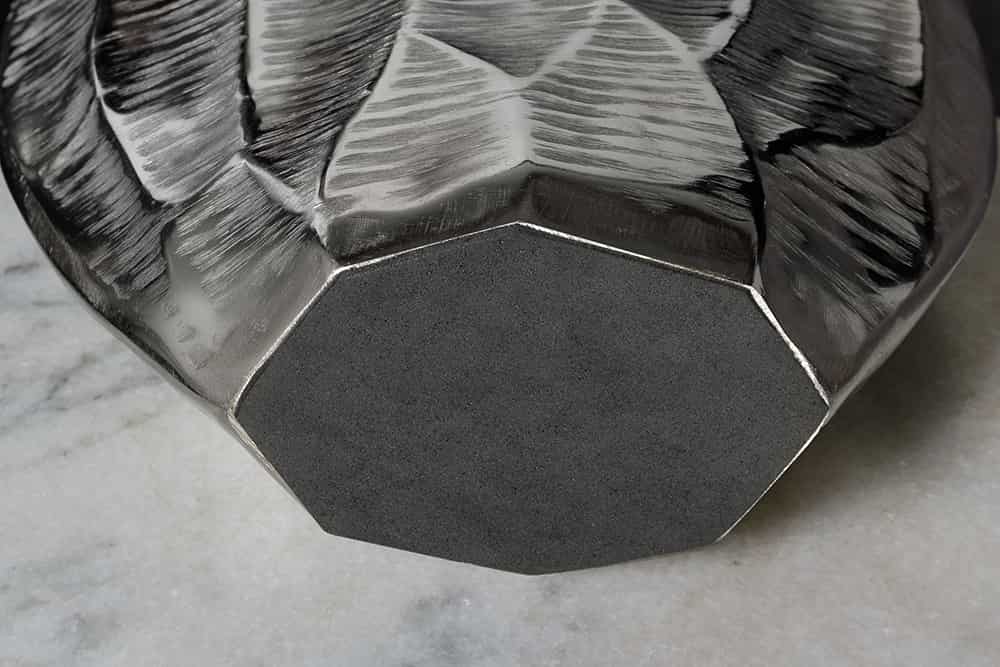 Elegante Vase ORGANIC ORIENT 44cm silber Hammerschlag Design