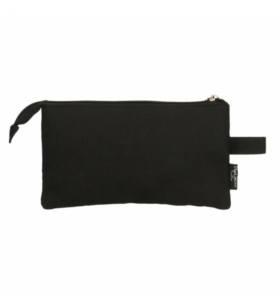Estojo Pepe Jeans com três compartimentos 6334321 preto