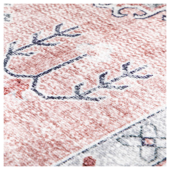 Tapis doux à motif oriental - taha - gris et rose - 120 x 160 cm