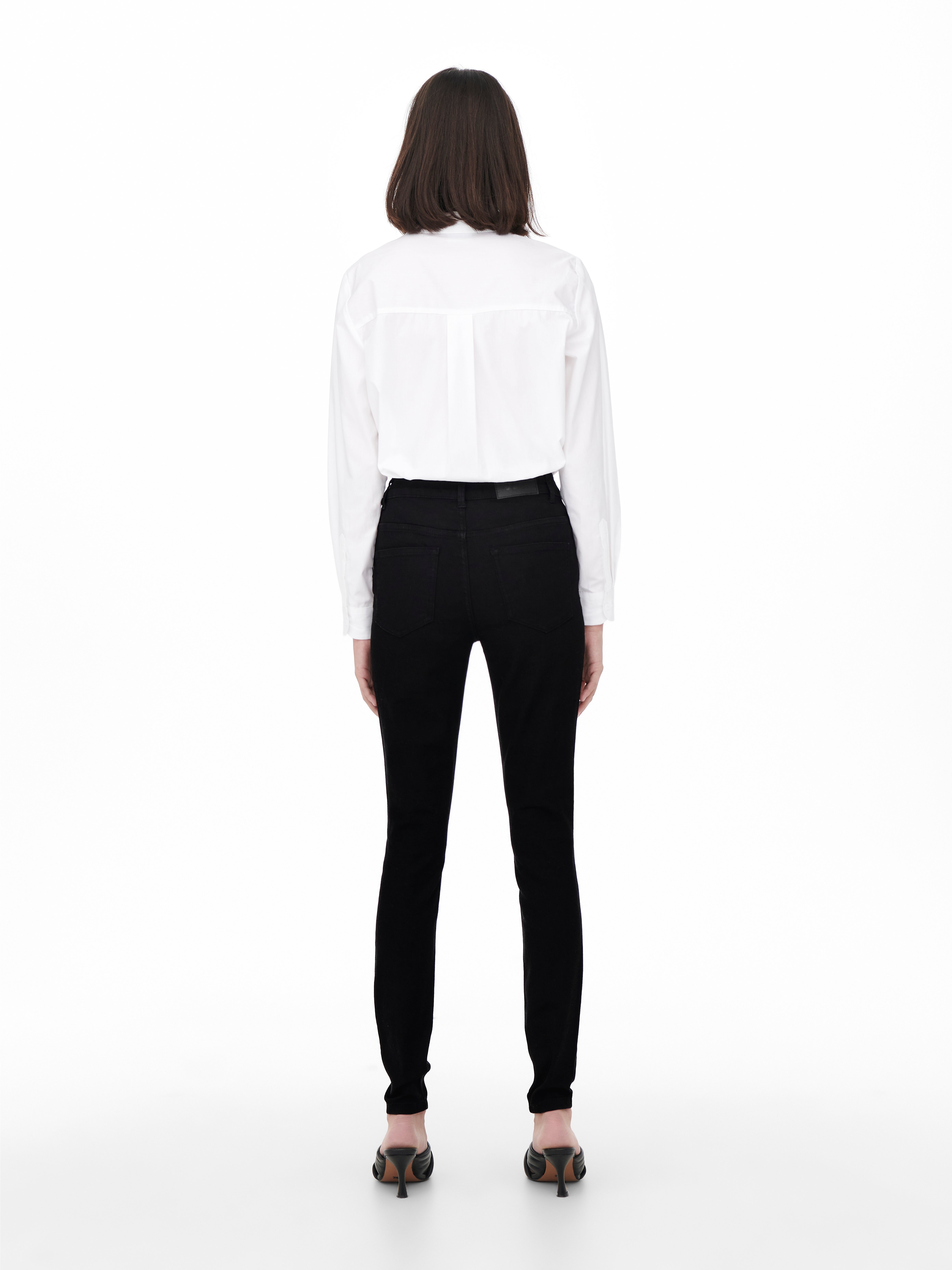 JDYTULGA Hohe Taille Skinny Fit Jeans Black