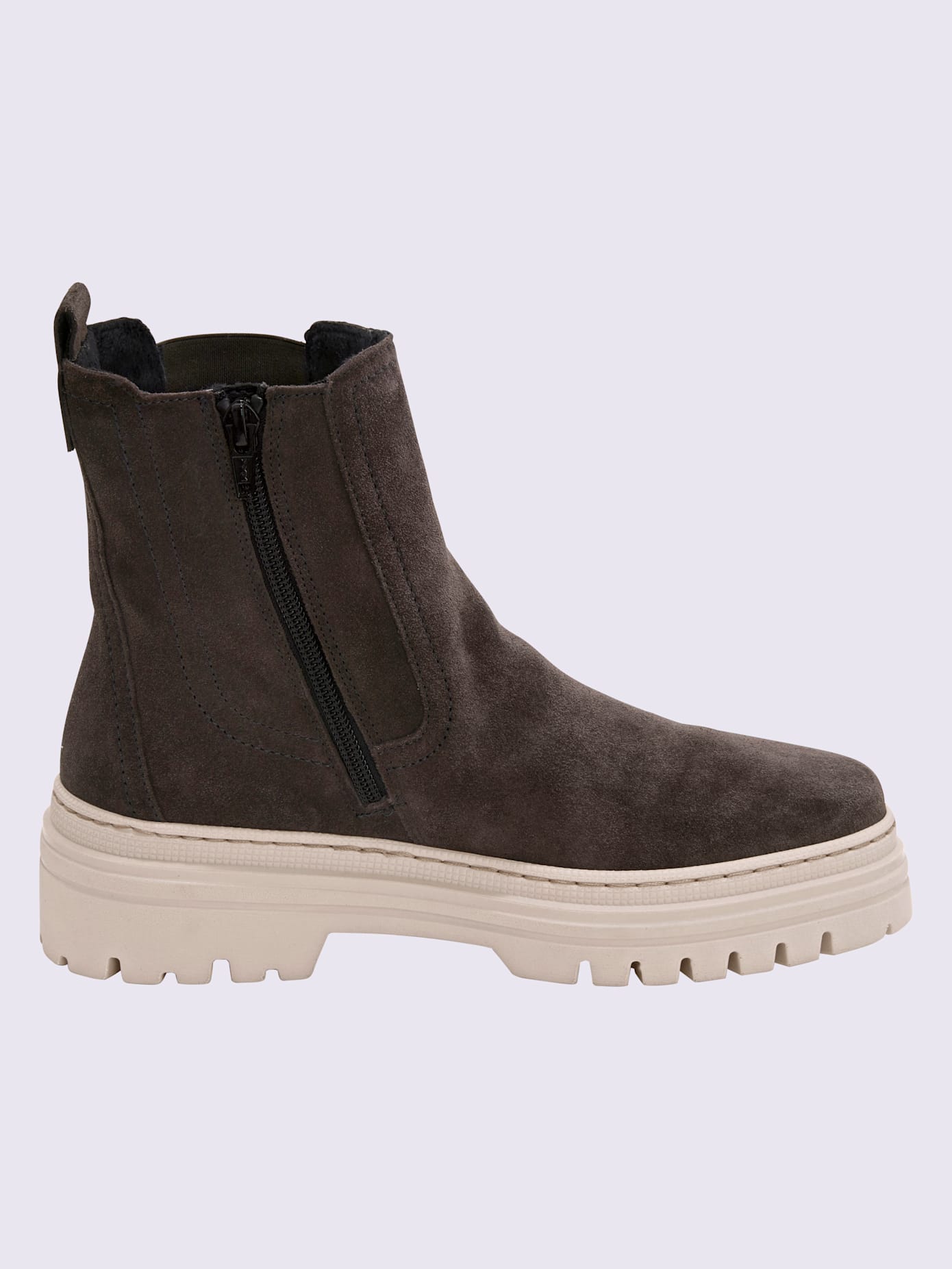 Bottines cuir velours de veau