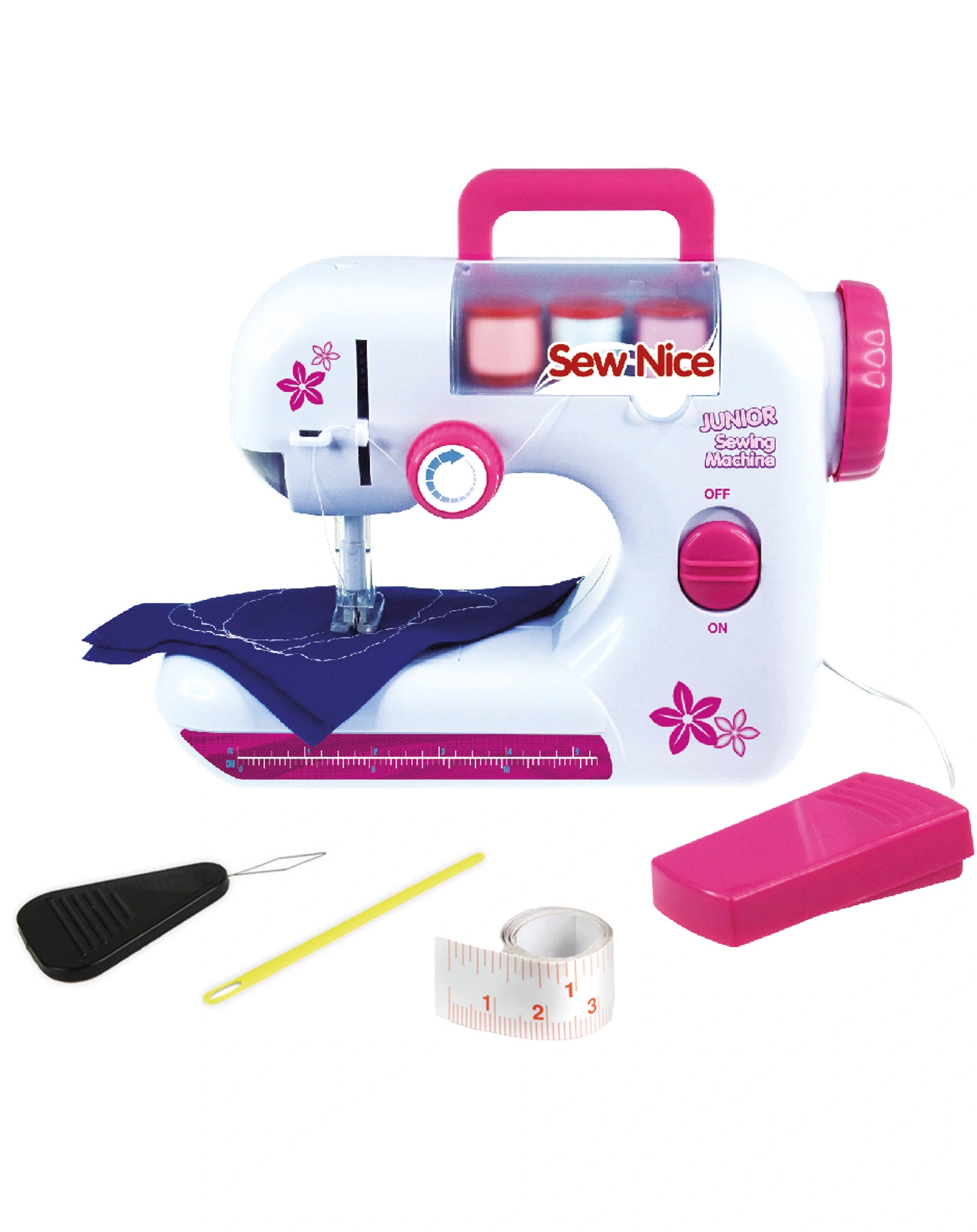 Kinder-Nähmaschine SEWING in weiß/rosa