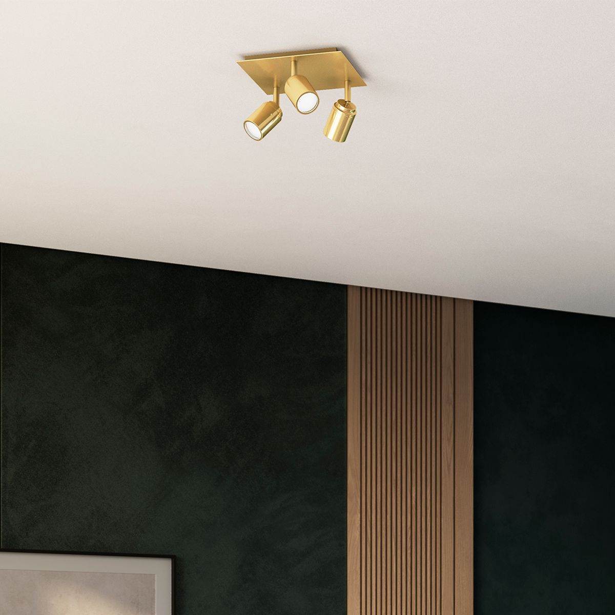 Moderne badkamer spot messing vierkant 3-lichts IP44 - Ducha