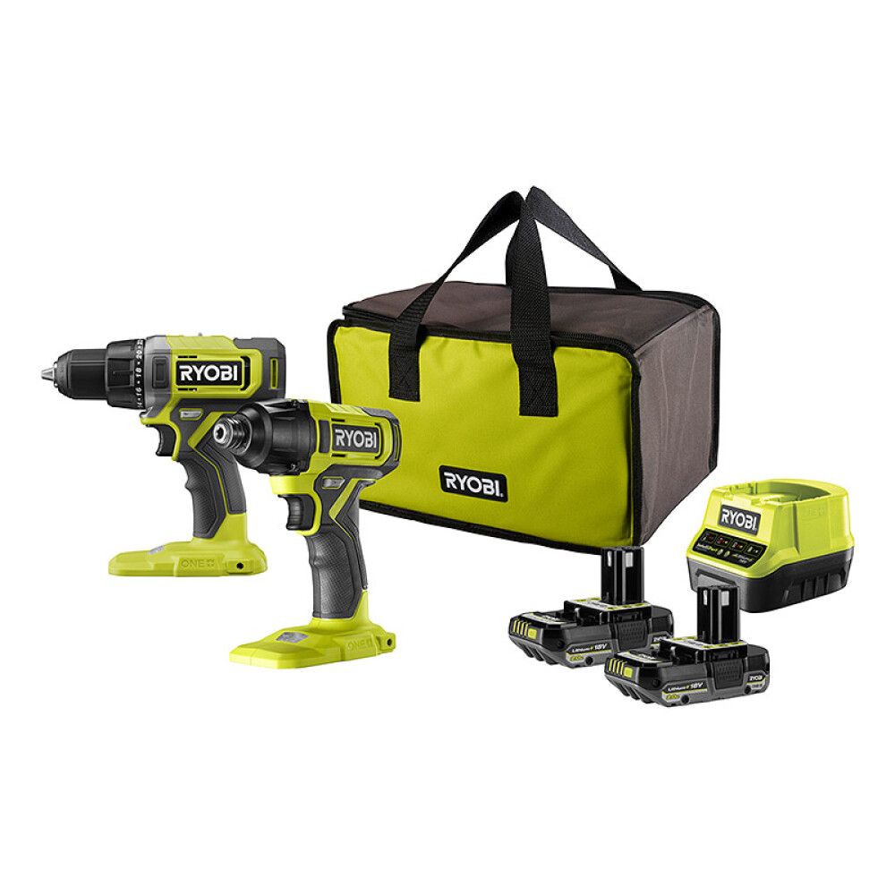 SKRUTREKKERSETT RYOBI ONE+ RCK182G-220S 18V 2X2AH