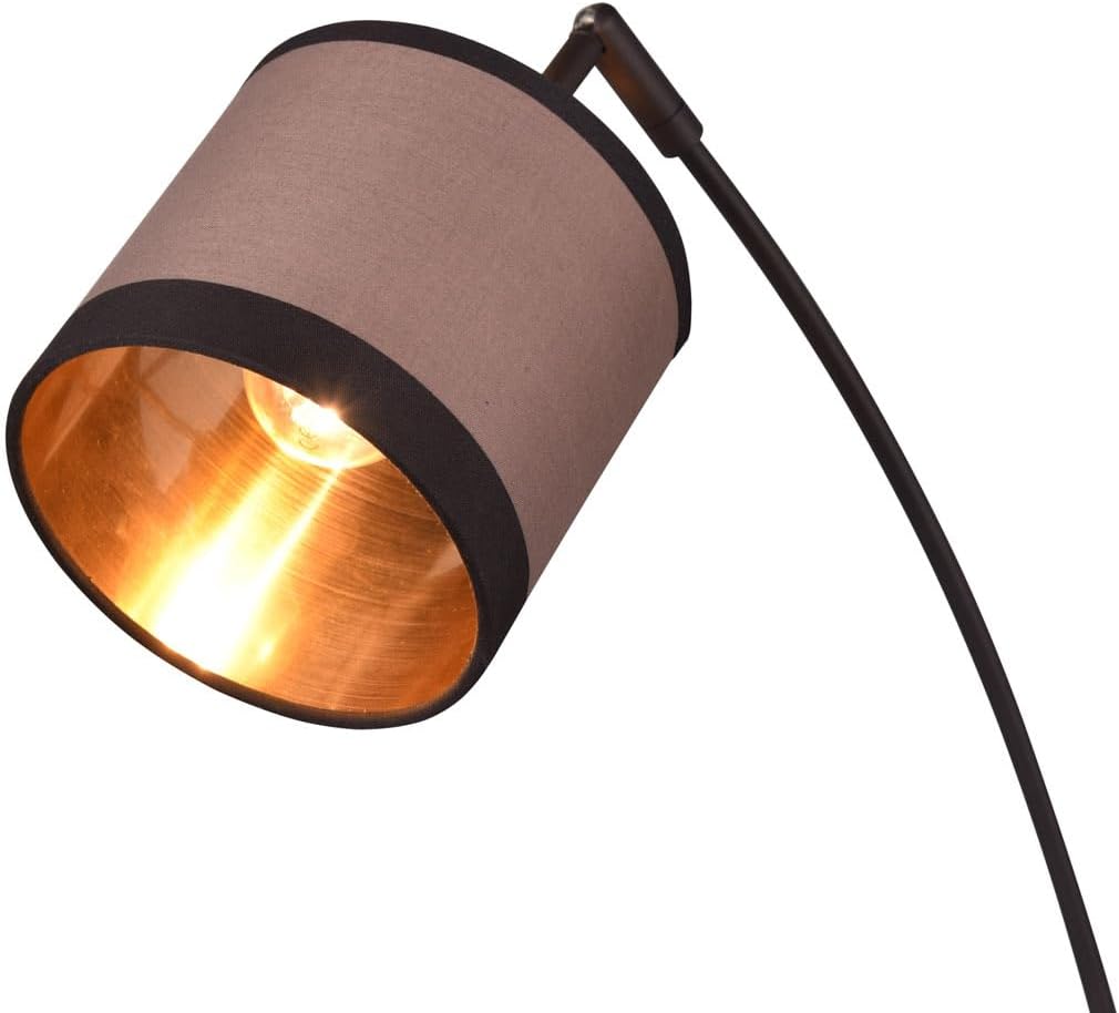 RL LIVE YOUR LIGHT Große Stehleuchte DAVOS 3-flammig mit Stoffschirmen in Taupe/Gold, Höhe 185cm