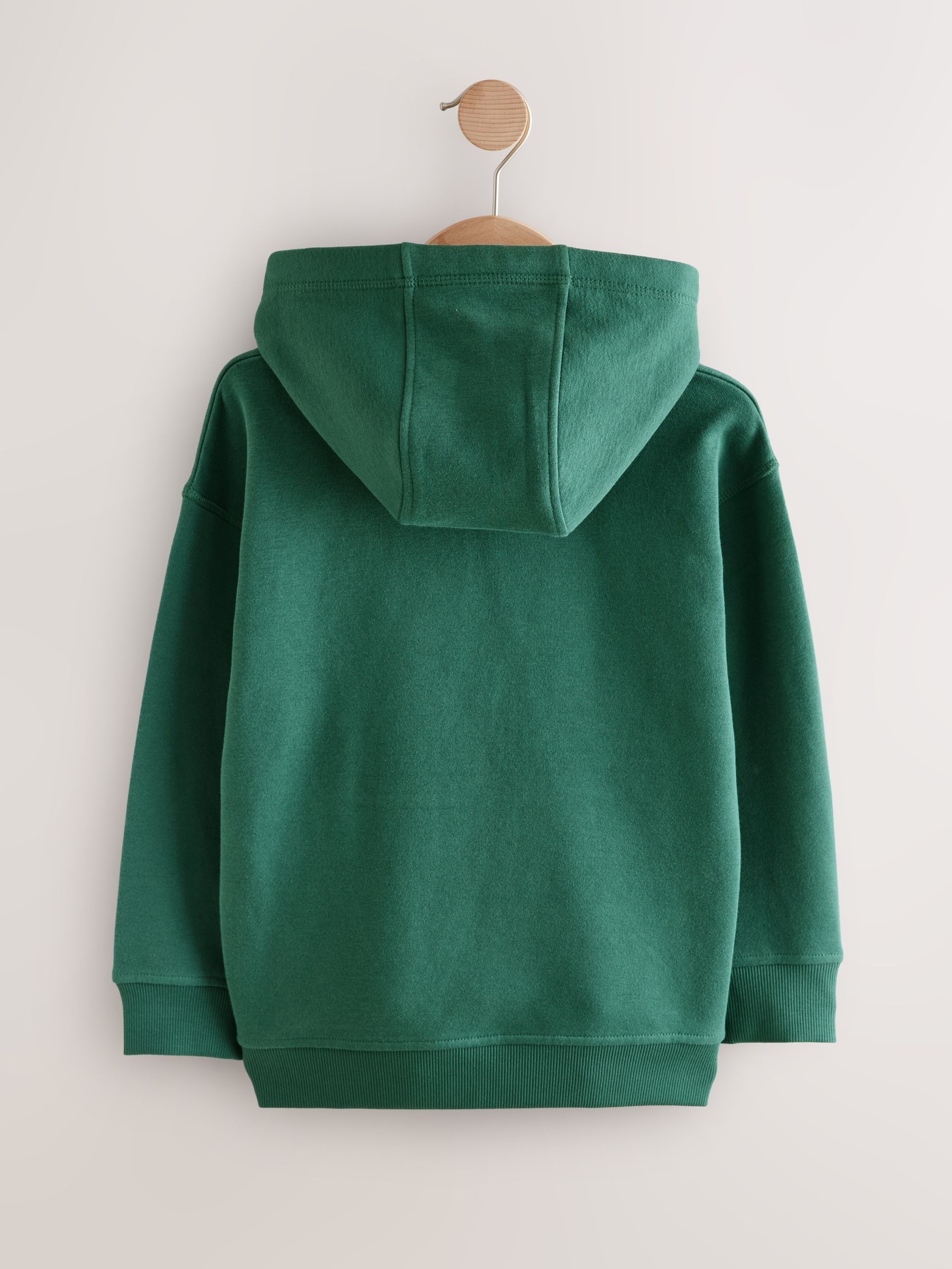 Groen - Effen jersey hoodie (3-16 jr)