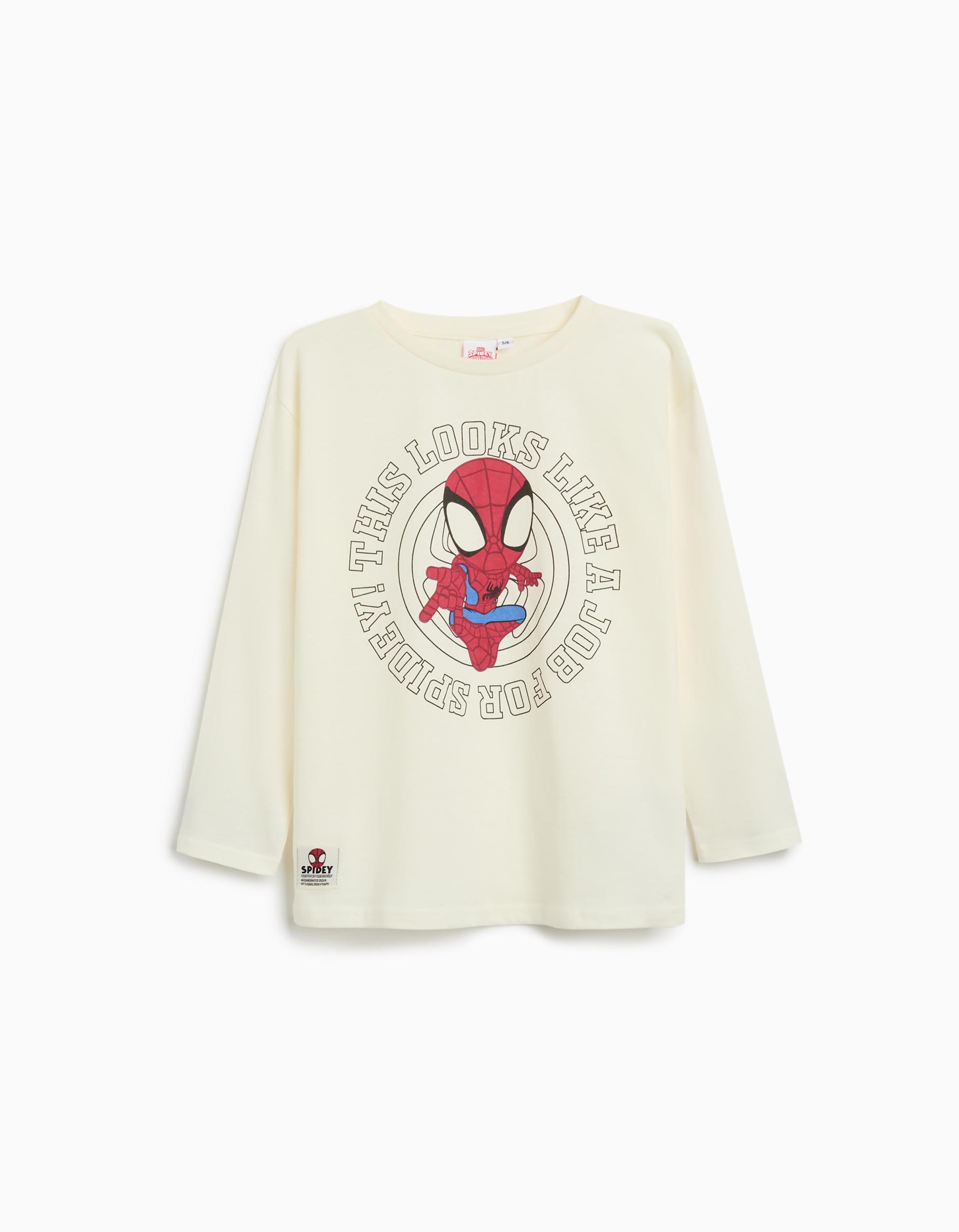 T-shirt de Manga Comprida 'Spider-Man', Menino, Branco