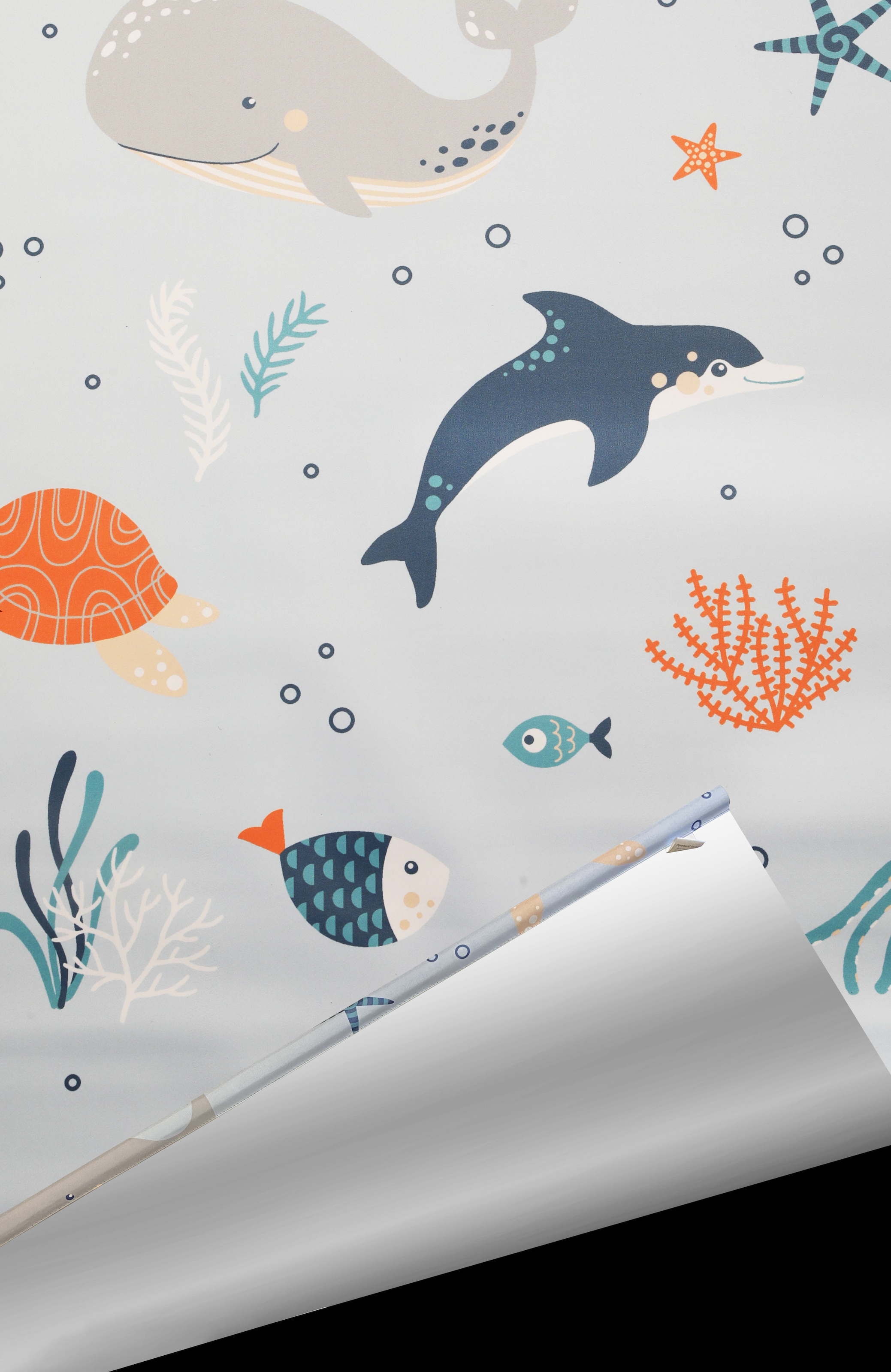 Lüttenhütt Verdunklungsrollo »Ocean« abdunkelnd Sichtschutz | Verdunkelung | energiesparend ohne Bohren freihängend Fixmass, Klemmfix, Meer, Tiere, Kinderrollo