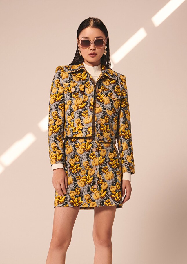 Veste Vascanogrise imprimée à fleurs