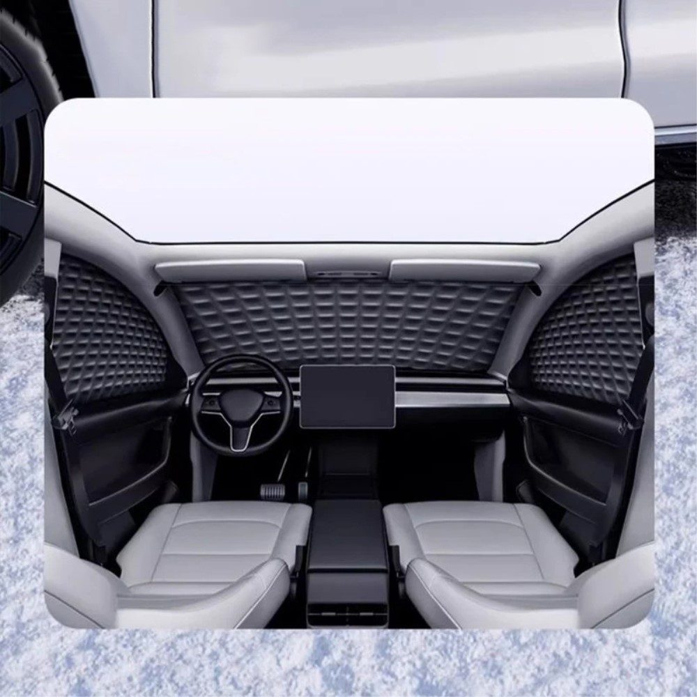 (146x113cm) Magnetische Auto Windschutzscheiben Abdeckung Winter Frostschutz - Silber