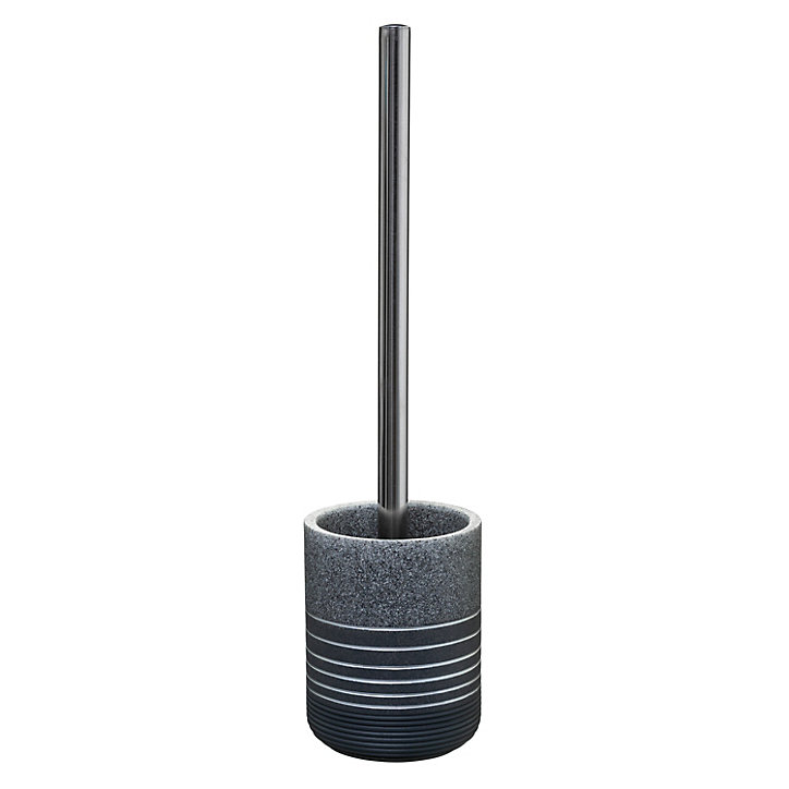 Brosse WC et support Silver gris effet pierre