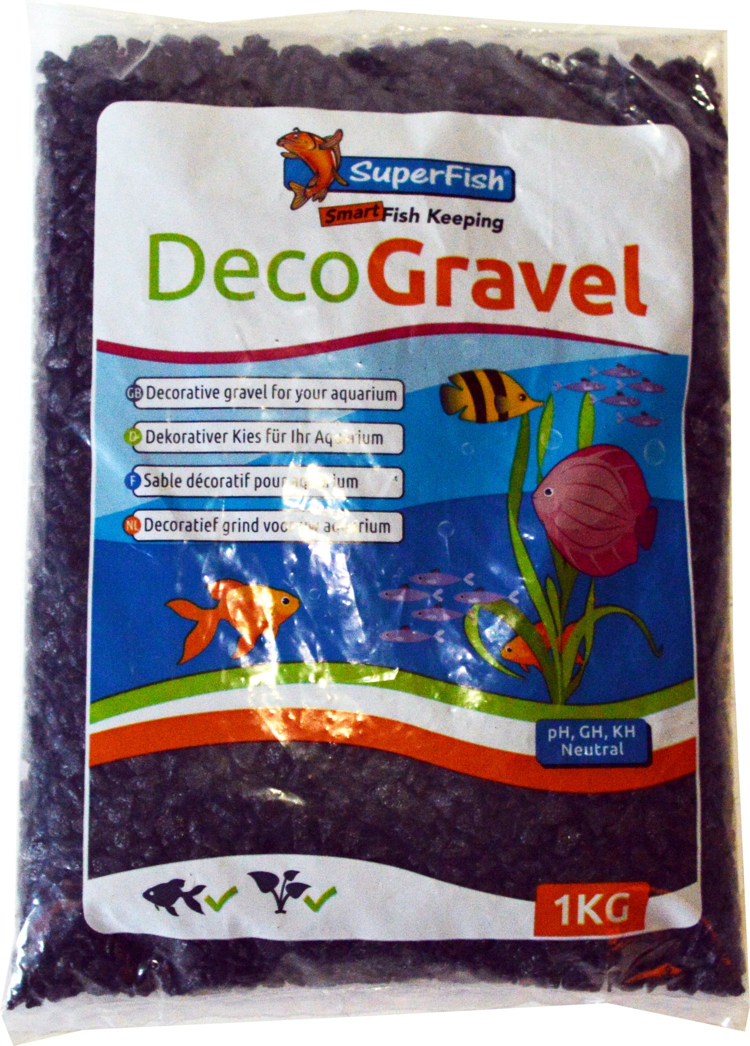 Superfish aquariumgrind zwart 1 kg