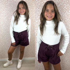 Short fave set - Wit/bordeaux