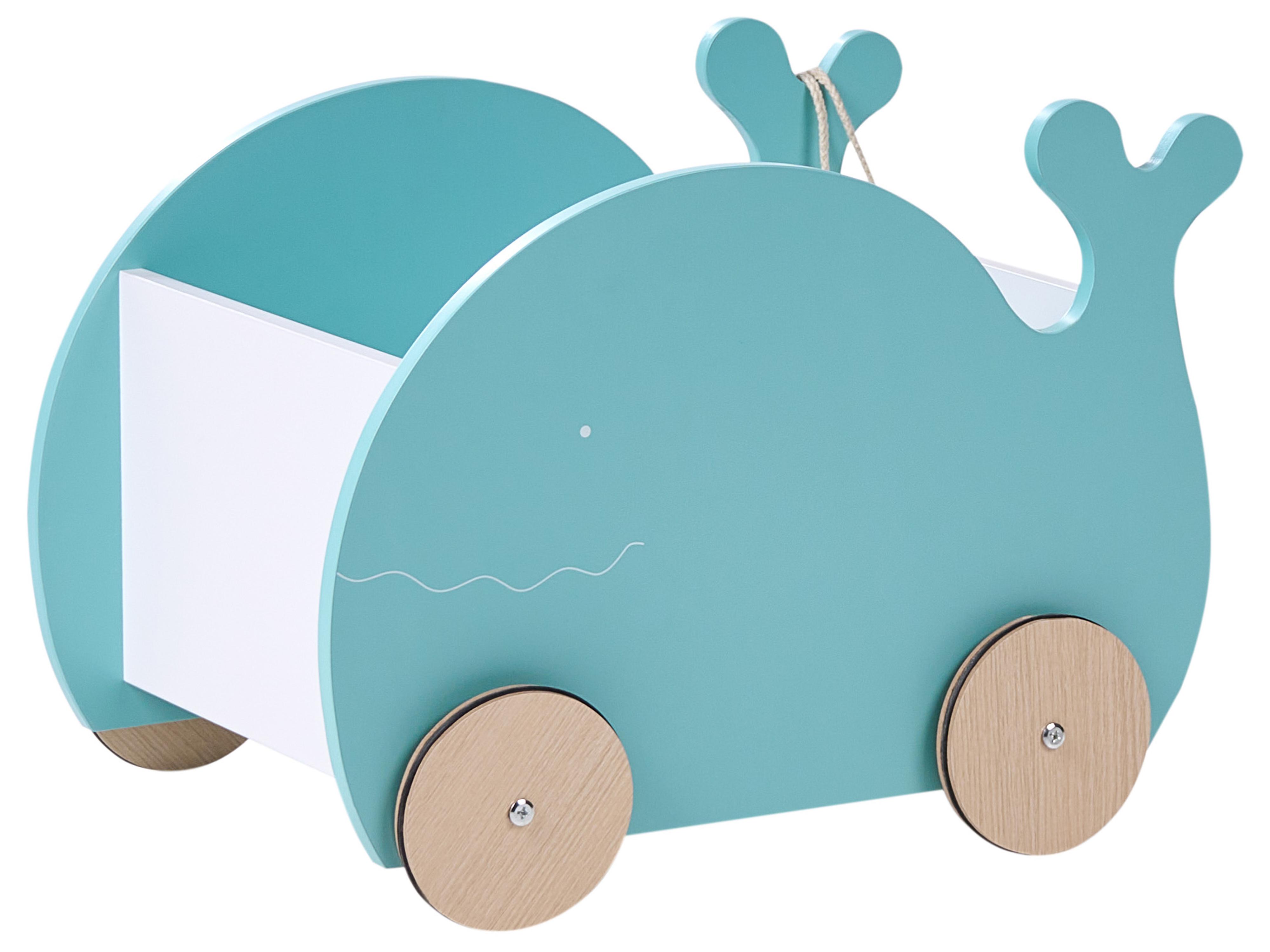 Speelgoedkist met wielen WOOLI 30 cm Blauw