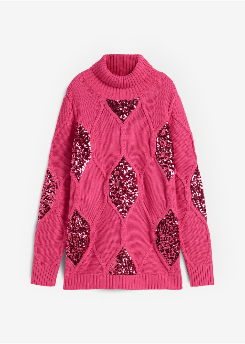 Pull en maille torsadée avec paillettes