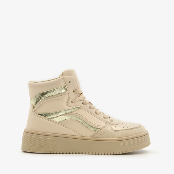 Blue Box hoge dames sneakers beige