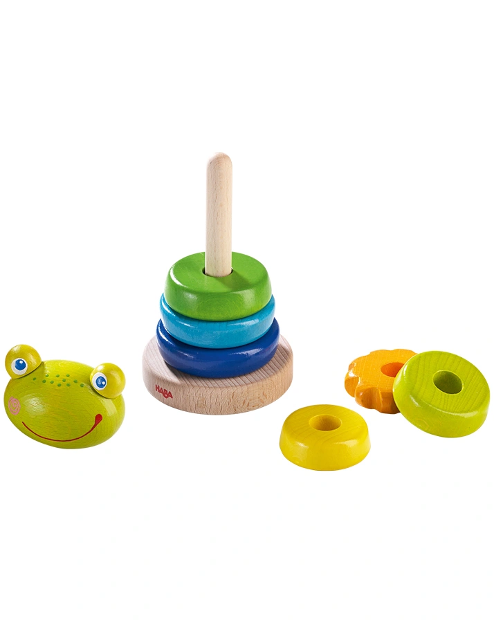 Steckspiel FROSCH 8-teilig aus Holz