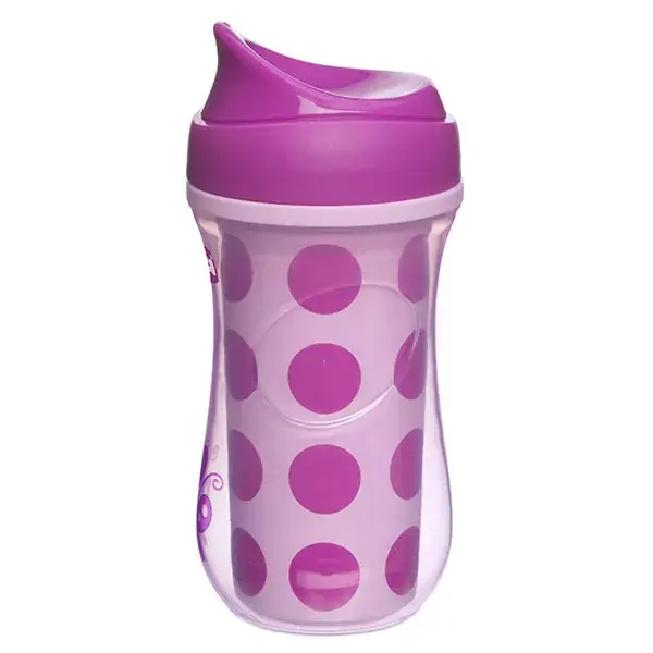 Copo Chicco para refeição com borda rígida e parede isolante ativa +14ml Rosa
