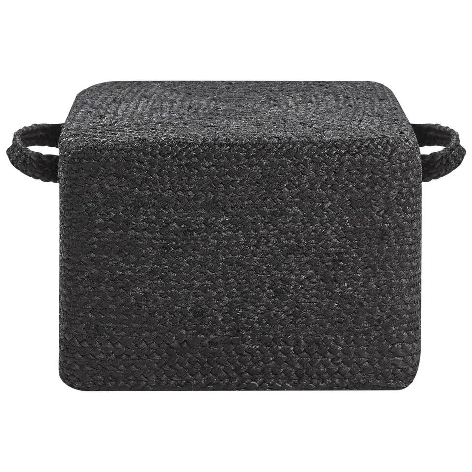DHADAR - Poef - Zwart - Jute